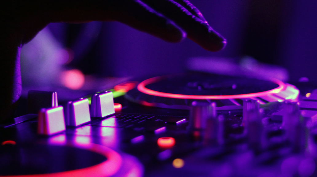 hand on a turntable